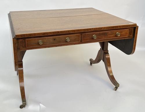 A REGENCY ROSEWOOD AND PADOUK SOFA TABLE
