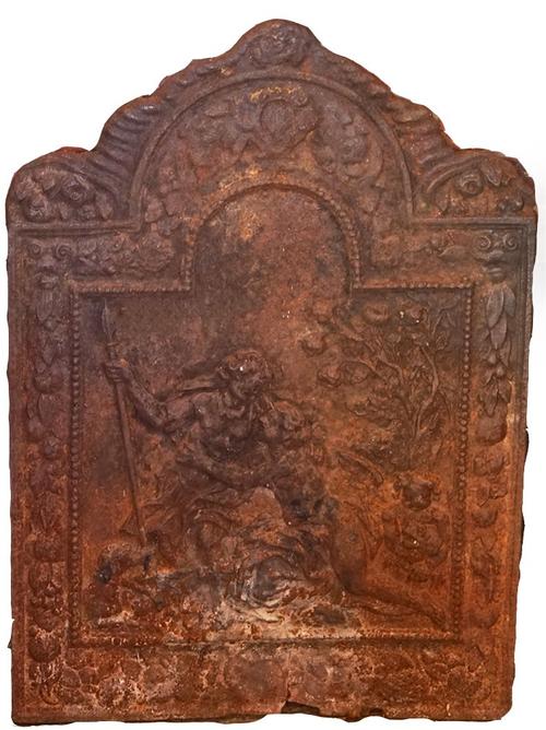 A CAST IRON FIREBACK