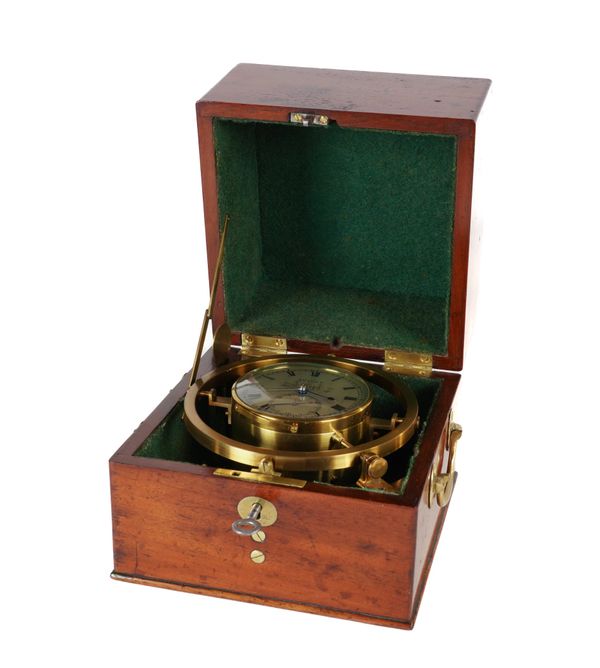 JOHN ROGER ARNOLD, LONDON, NO. 376, A MAHOGANY MARINE CHRONOMETER WITH Z BALANCE AND ARNOLD’S SPRING DETENT ESCAPEMENT