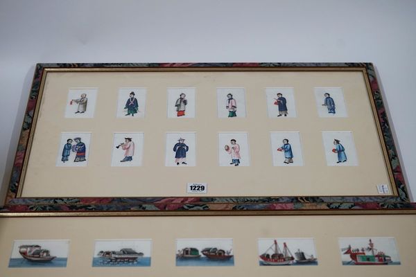 A GROUP OF TWENTY TWO SMALL CHINESE RICE PAPER PAINTINGS