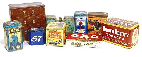 A GROUP OF NINE EARLY 20TH CENTURY ADVERTISING TINS (9)