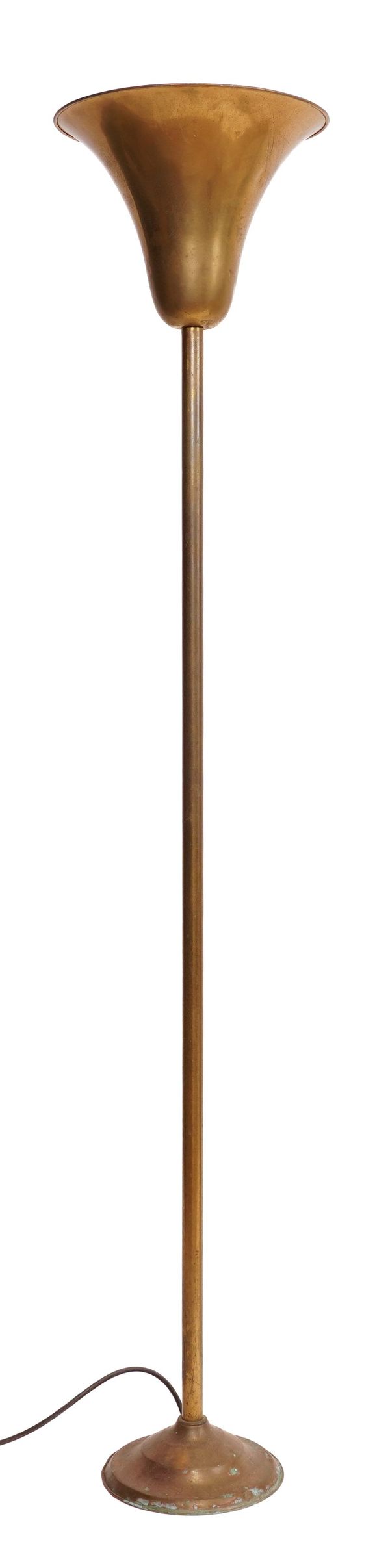 AN ART DECO TULIP SHAPED FLOOR STANDING LAMP