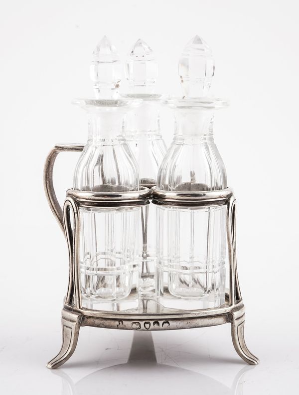 A VICTORIAN SILVER SMALL CRUET FRAME