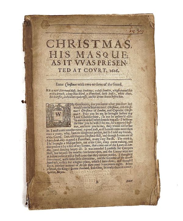 [JONSON, Ben (1572-1637)], and others. Christmas, His Masque, [and other Masques], London, [?1631], stitched.