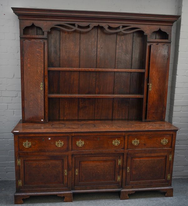 A GEORGE III OAK DRESSER