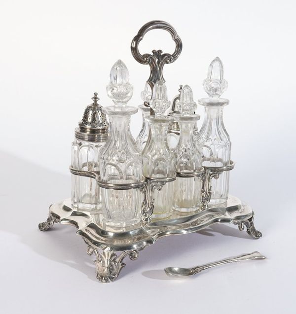 A VICTORIAN SILVER CRUET STAND