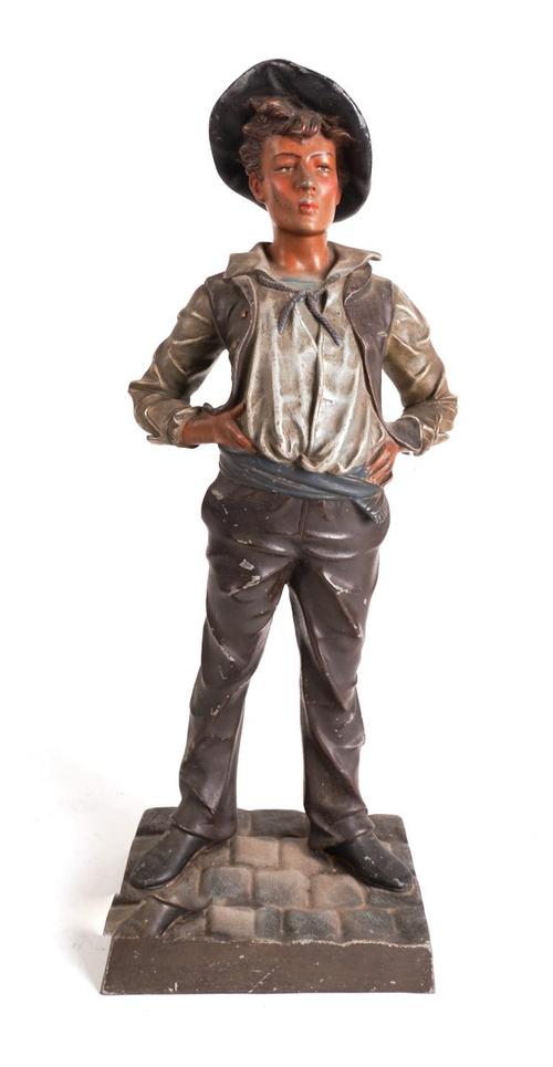 A FRENCH PAINTED SPELTER FIGURE OF A SAILOR (2)