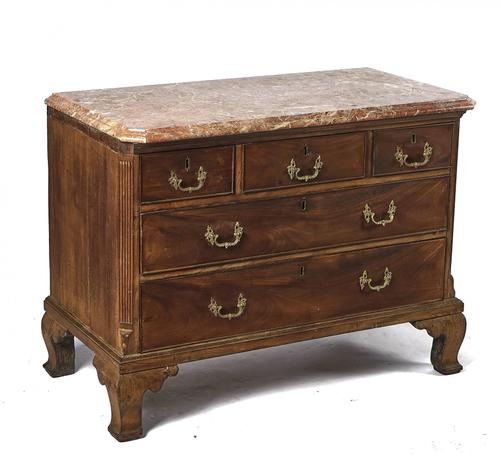 A MID-18TH CENTURY MAHOGANY CHEST
