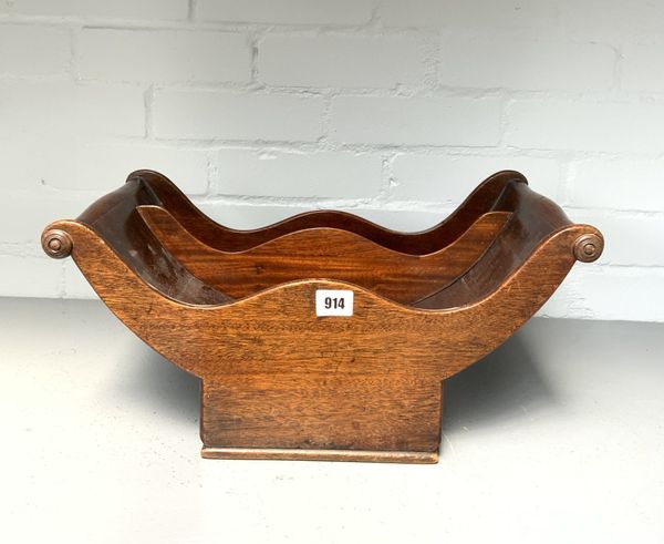 A GEORGE III MAHOGANY TWIN SECTION CHEESE COASTER