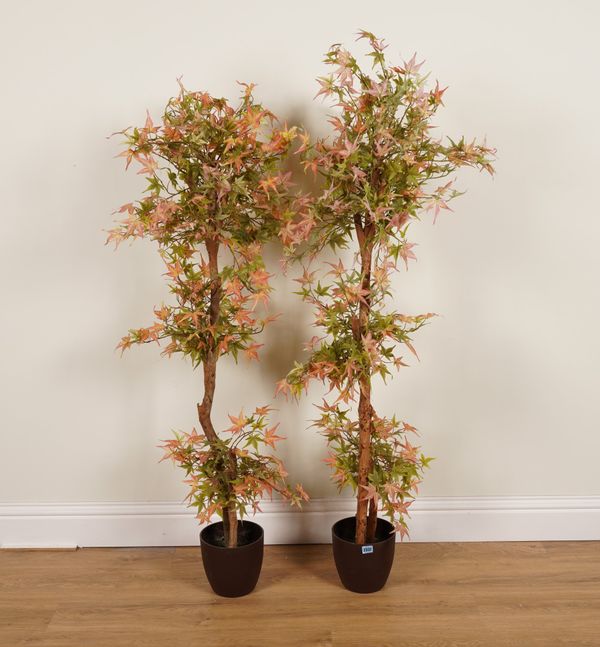 TWO POTTED FAUX ACER TREES (2)