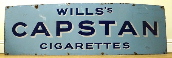 A WILLS'S CAPSTAN CIGARETTES ENAMEL ADVERTISING SIGN