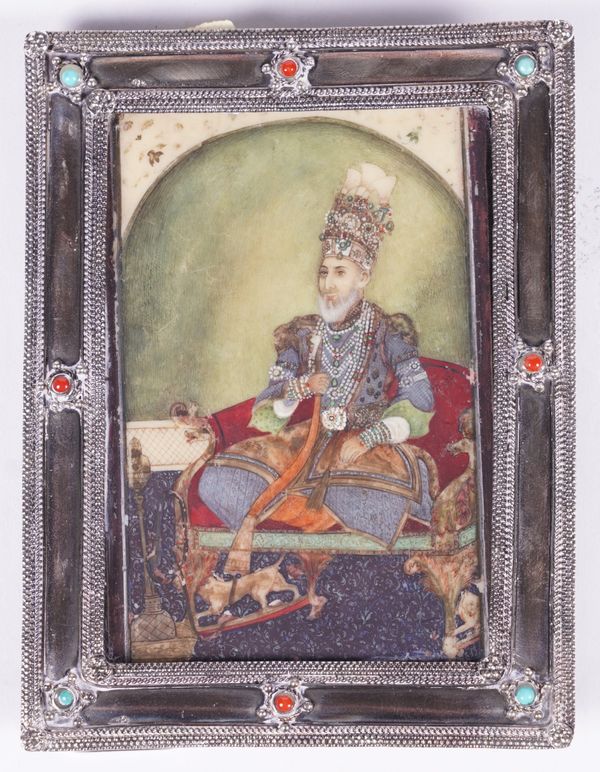 AN INDIAN MINIATURE PAINTING ON IVORINE