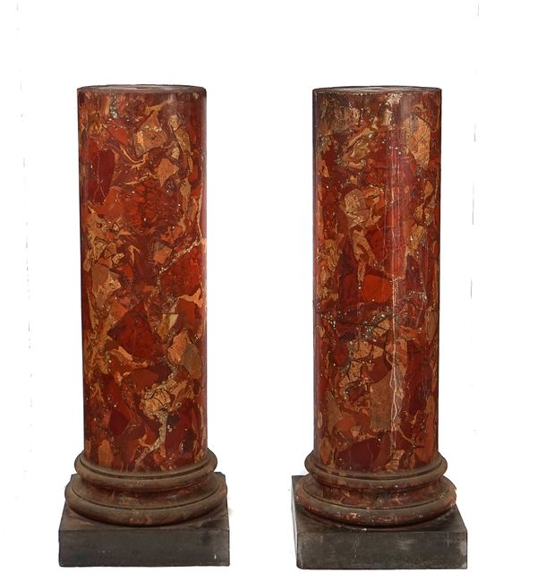 A PAIR OF 19TH-CENTURY SCAGLIOLA  COLUMNS (2)