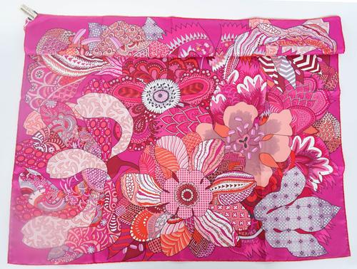 HERMES: 'FLEURS D'INDIENNES' SILK SCARF BY ALINE HONORE