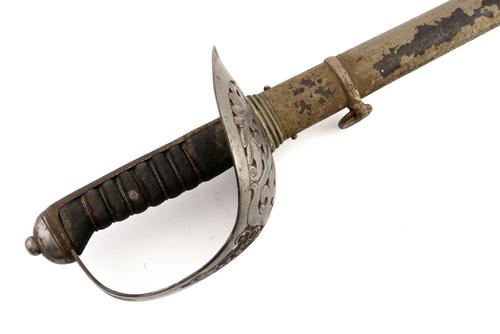AN EDWARD VII OFFICER'S SWORD AND SCABBARD