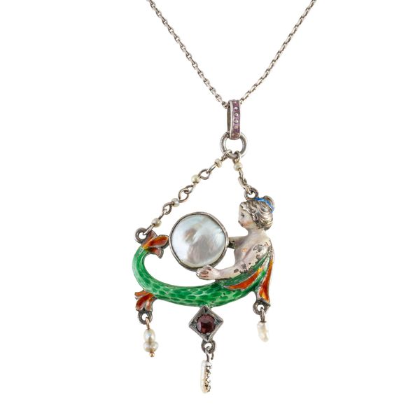 AN AUSTRO-HUNGARIAN MERMAID PENDANT