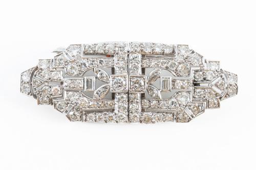 A DIAMOND DOUBLE CLIP BROOCH