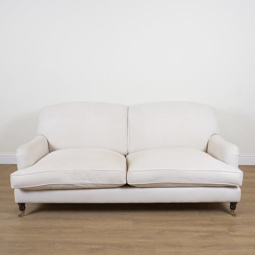 THE SOFA AND CHAIR COMPANY; A WHITE UPHOLSTERED TWO SEAT SOFA