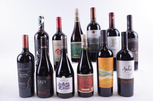 TWELVE BOTTLES CHILEAN RED WINE