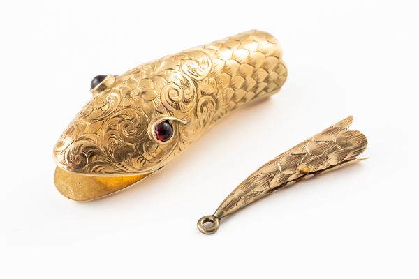 A VICTORIAN SNAKE HEAD AND TAIL (2)