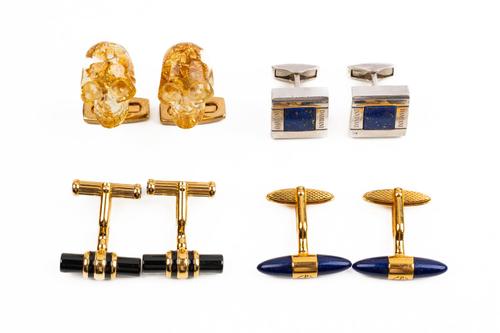 FOUR PAIRS OF DESIGNER CUFFLINKS