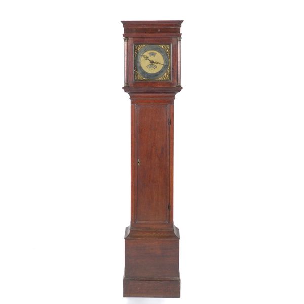 A GEORGE III OAK 30-HOUR LONGCASE CLOCK WITH 10IN DIAL