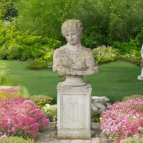 A RECONSTITUTED STONE FEMALE BUST