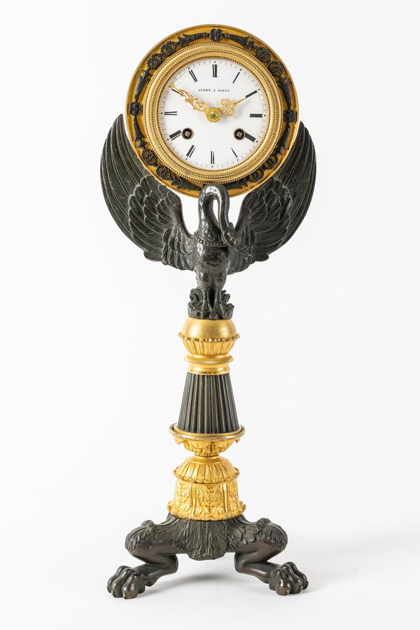 AN EMPIRE REVIVAL MANTEL CLOCK