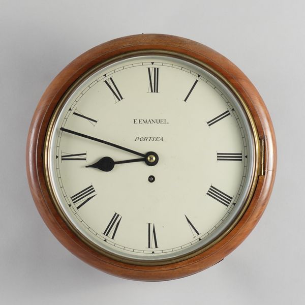 A MAHOGANY FUSÉE DIAL CLOCK