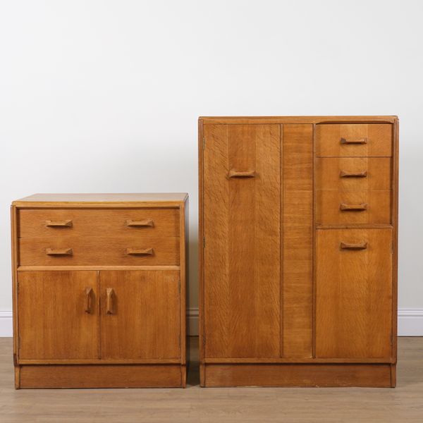 G-PLAN; A MID 20TH CENTURY OAK BEDROOM SUITE (2)