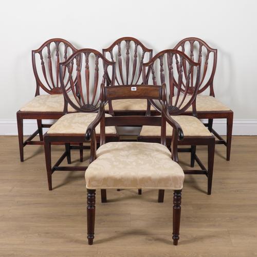 A REGENCY MAHOGANY CARVER CHAIR (6)