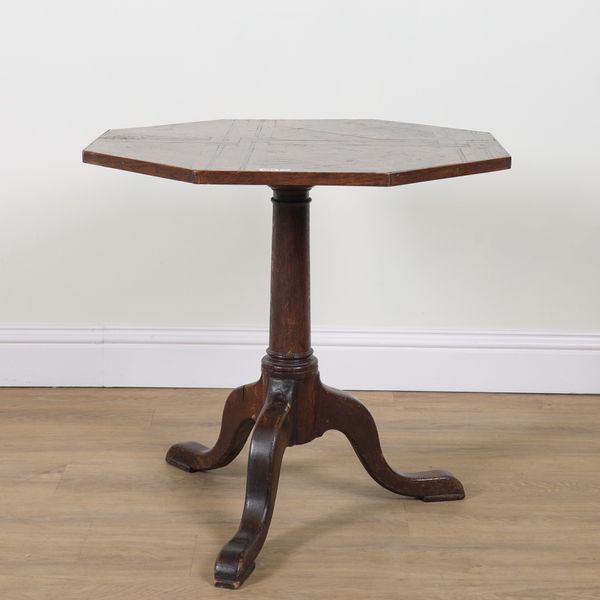 A FRENCH OAK OCTAGONAL TRIPOD TABLE