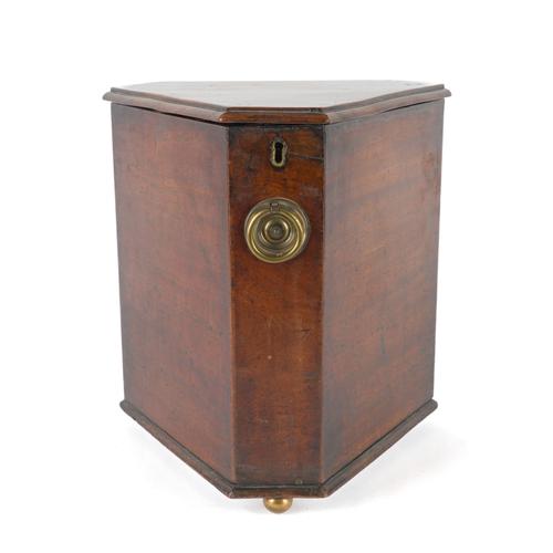 AN UNUSUAL GEORGE III MAHOGANY DIAMOND SHAPED DECANTER BOX