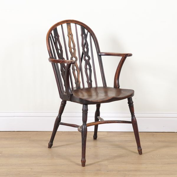 A 19TH CENTURY AND LATER YEW AND ASH WINDSOR CHAIR