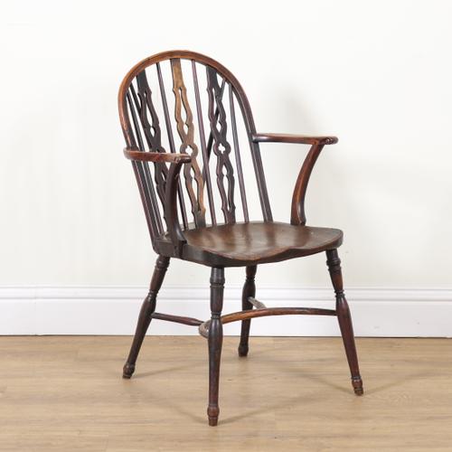 A 19TH CENTURY AND LATER YEW AND ASH WINDSOR CHAIR
