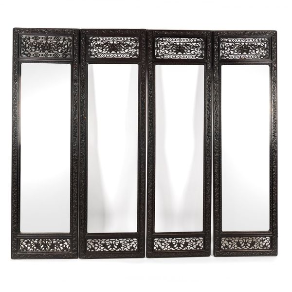 A CHINESE HARDWOOD FOUR-FOLD SCREEN (4)