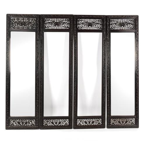 A CHINESE HARDWOOD FOUR-FOLD SCREEN (4)