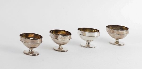 TWO PAIRS OF GEORGE III SILVER SALTS