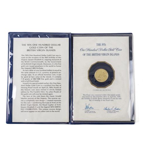 A BRITISH VIRGIN ISLANDS GOLD ONE HUNDRED DOLLARS