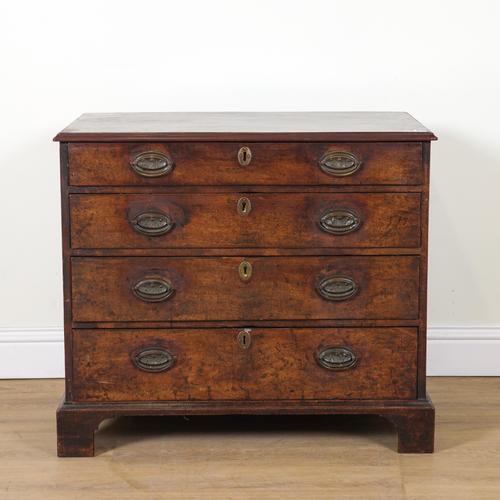 A MID 18TH CENTURY MAHOGANY CHEST OF DRAWERS