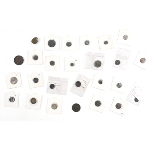 A GROUP OF TOKENS AND ANCIENT COINS