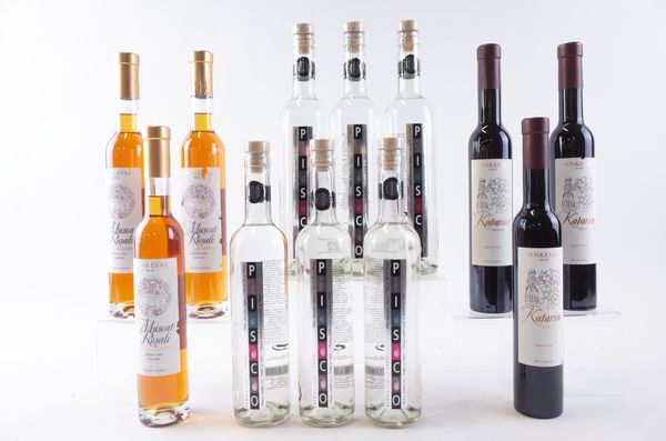 SIX BOTTLES ARMENIAN DESSERT WINE AND SIX PISCO