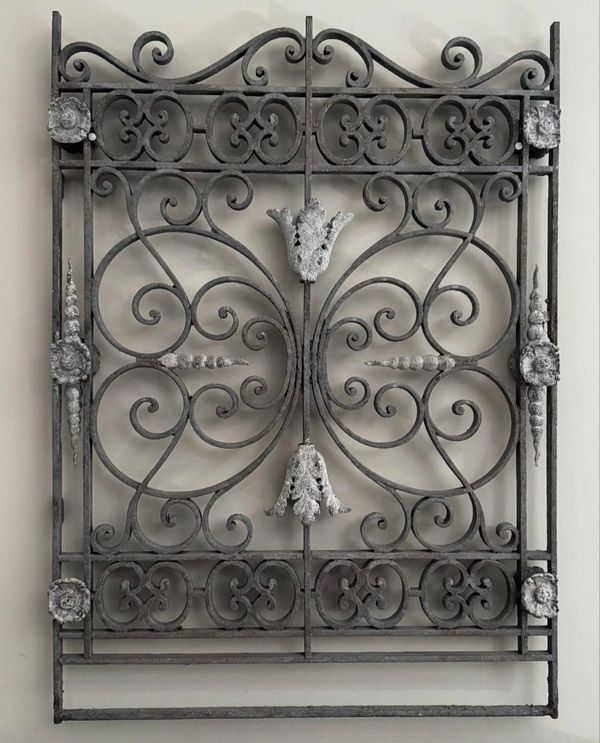 A 20TH CENTURY PAINTED CAST IRON GARDEN GATE (2)