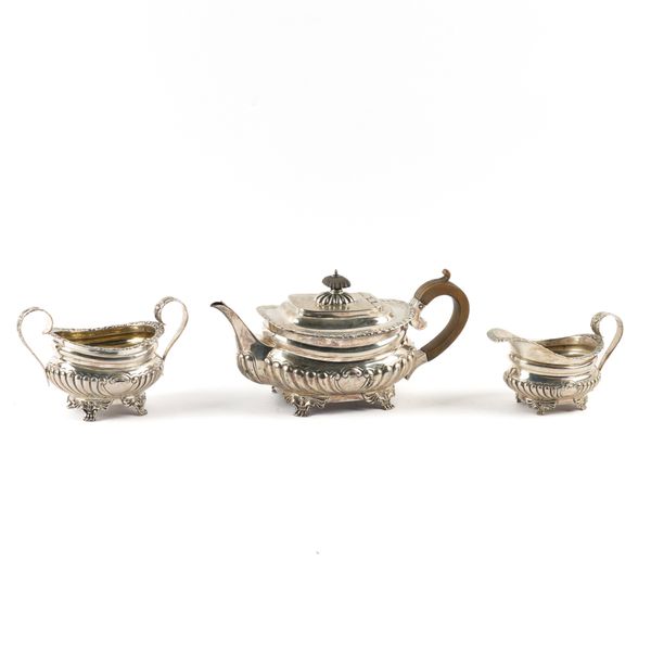 A LATE VICTORIAN SILVER MATCHED THREE PIECE TEA SET (3)