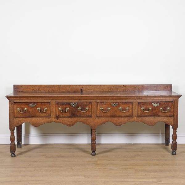 A LARGE 18TH CENTURY OAK DRESSER BASE