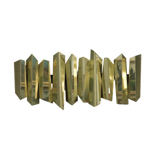 DESIGN BY MARIO TORREGIANI (ITALIAN, 1911-1985): A LARGE LACQUERED BRASS TEN LIGHT WALL SCULPTURE KNOWN AS ‘LEDA’