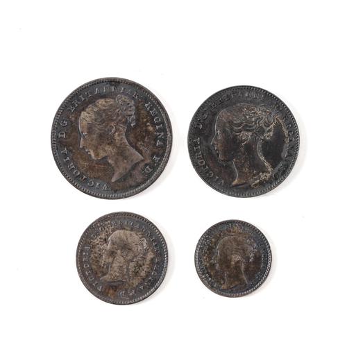 A VICTORIA YOUNG HEAD FOUR COIN MAUNDY SET