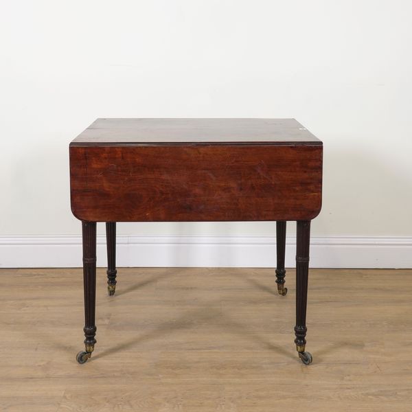 A REGENCY MAHOGANY DROP FLAP PEMBROKE TABLE