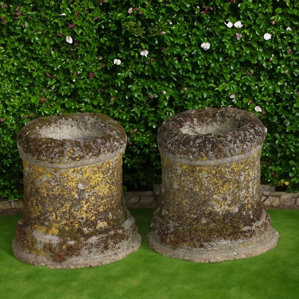 A PAIR OF MID 20TH CENTURY FRENCH RECONSTITUTED STONE JARDINIERES (2)