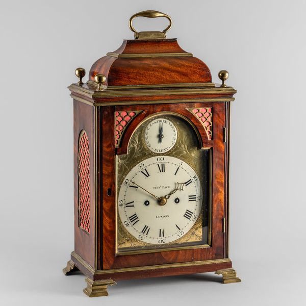 A GEORGE III BRASS-MOUNTED STRIKING AND REPEATING VERGE BRACKET CLOCK